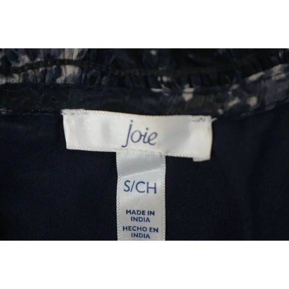 JOIE Mini Dress Womens Small High Neck Lined Sleeveless Floral Flowy - Picture 3 of 8